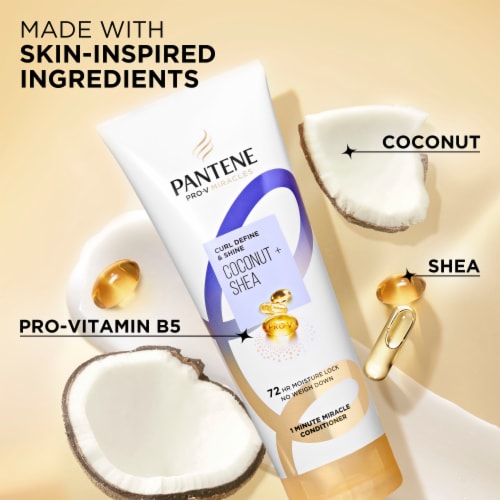 Pantene Miracles Curl Define and Shine Conditioner 1 Minute Miracle with Coconut and Shea Perspective: bottom