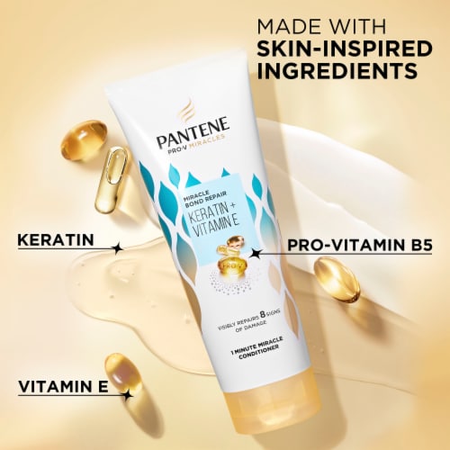 Pantene Miracles Bond Repair Conditioner 1 Minute Miracle with Keratin and Vitamin E Perspective: bottom