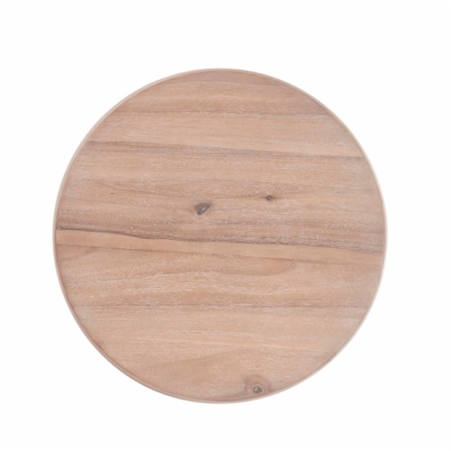 Linon Bree Wood Accent Side Table in Natural Brown Perspective: bottom