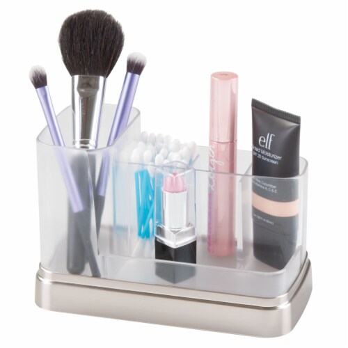 iDesign Lumis Vanity Organizer - Clear/Silver Perspective: bottom