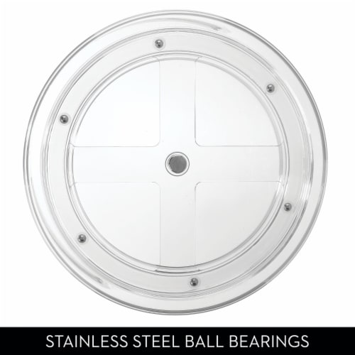 iDesign Clarity Lazy Susan Organizer With Handles - Clear Perspective: bottom