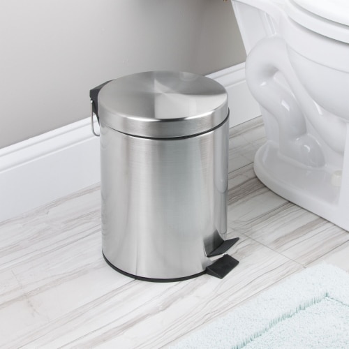 InterDesign Step Can with Bucket Insert - Brushed Nickel Perspective: bottom
