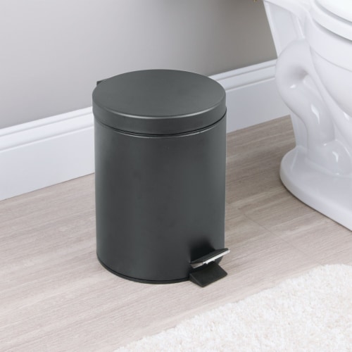 iDesign Step Waste Can with Bucket Insert - Charcoal Perspective: bottom