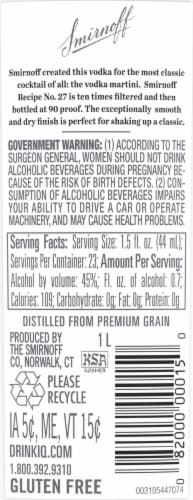 Smirnoff Silver Label Vodka Perspective: bottom