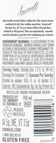 Smirnoff Silver Label Vodka Perspective: bottom