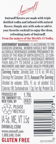 Smirnoff Peach (Vodka Infused With Natural Flavors) Perspective: bottom