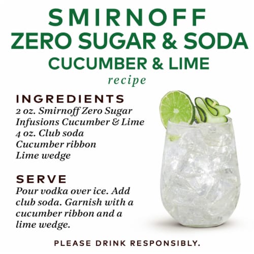 Smirnoff Zero Sugar Infusions Cucumber & Lime (Vodka Infused With Natural Flavors) Perspective: bottom