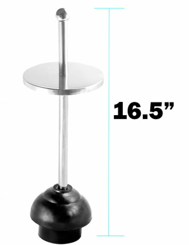 Toilet Plunger with Holder for Bathroom, Multi Drain Suitable for Bathtubs, Quick Dry, Chrome Perspective: bottom