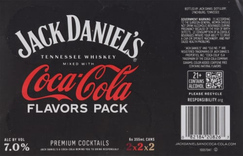 Jack Daniel's® and Coca-Cola Canned Whiskey Cocktails Variety Pack Perspective: bottom