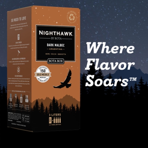 Nighthawk Black by Bota Box Dark Malbec Red Wine Perspective: bottom