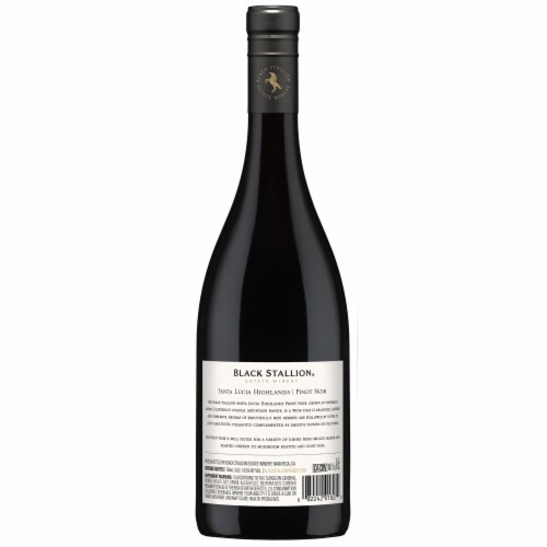 Black Stallion Santa Lucia Highlands Pinot Noir Red Wine, California, 750mL, 14.5% ABV Perspective: bottom