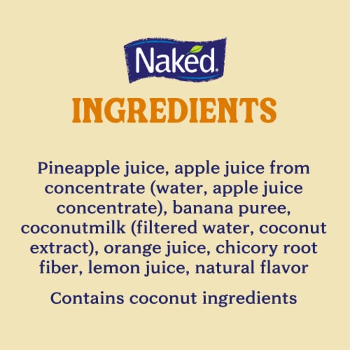 Naked Juice Piña Colada Flavored 100% Fruit Smoothie Blend Perspective: bottom