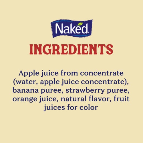 Naked Juice Strawberry Banana Flavored 100% Fruit Smoothie Blend Perspective: bottom
