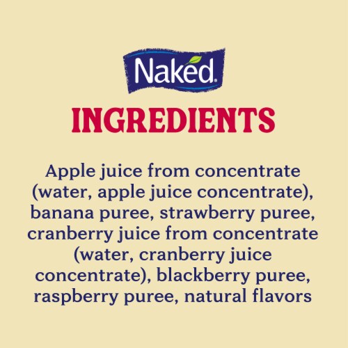 Naked Juice Berry Blast Flavored 100% Fruit Smoothie Blend Perspective: bottom