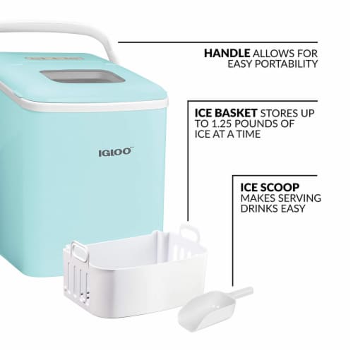 Igloo Automatic Self-Cleaning Portable Countertop Ice Maker with Handle - Aqua Perspective: bottom