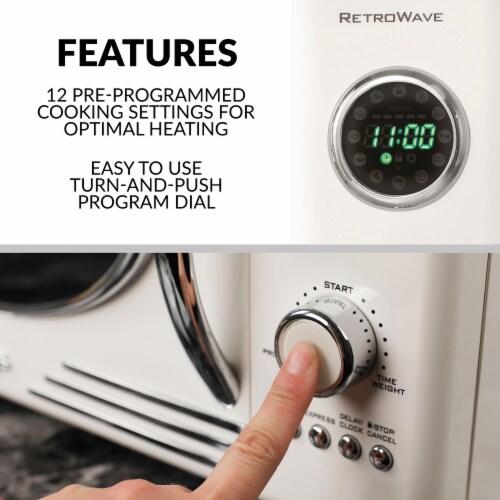 Nostalgia Retro Countertop Microwave Oven - Ivory Perspective: bottom