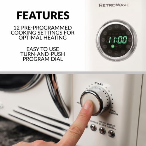 Nostalgia Retro Countertop Microwave Oven - Ivory Perspective: bottom