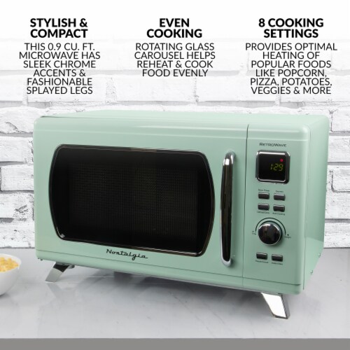 Nostalgia Mid-Century Retro Microwave - Seafoam Green Perspective: bottom