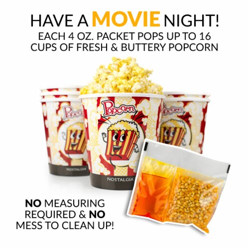 Nostalgia Premium Popcorn, Oil, and Seasoning Salt All-in-One Packs - 24 Pack Perspective: bottom