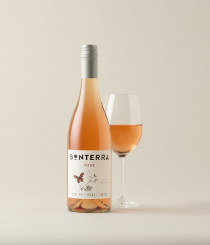 Bonterra Made With Organic Grapes California Rose Wine Perspective: bottom