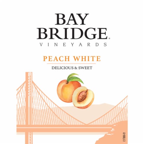 Bay Bridge Peach White Moscato Wine Perspective: bottom