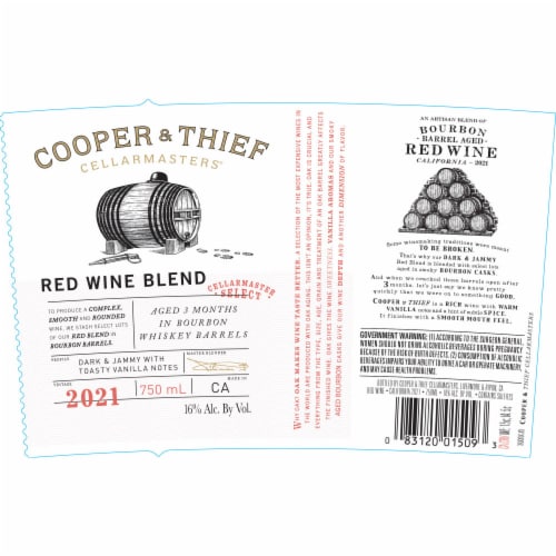 Cooper & Thief Red Blend Bourbon Barrel Aged California Wine Perspective: bottom