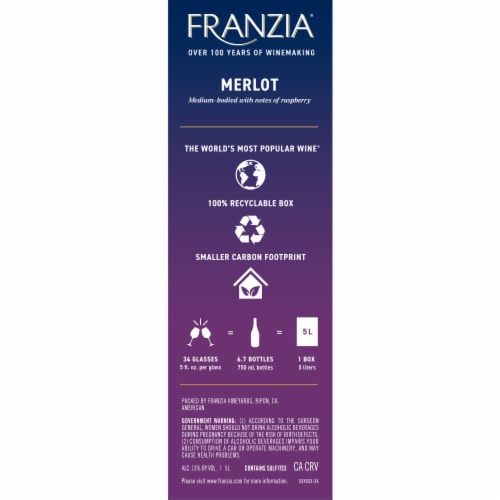 Franzia Vintner Select Merlot Red Wine Box Perspective: bottom