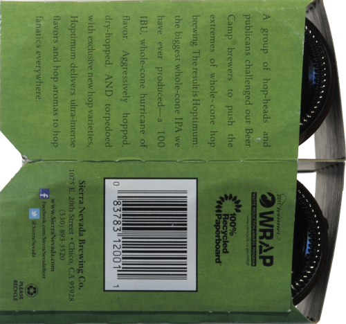 Sierra Nevada Brewing Co. Hoptimum Imperial IPA Beer Perspective: bottom