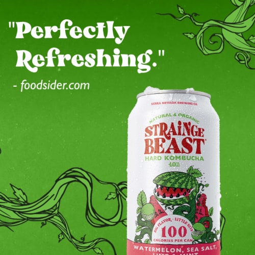 Strainge Beast® Natural & Organic Watermelon Sea Salt Lime & Mint Hard Kombucha Perspective: bottom