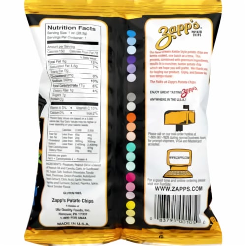 Zapps Voodoo New Orleans Kettle Style Potato Chips, 1 Ounce -- 60 per case. Perspective: bottom