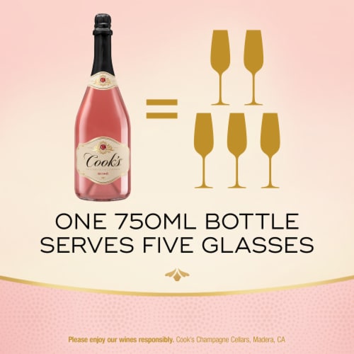 Cook's California Champagne Sweet Rose Sparkling Wine Perspective: bottom