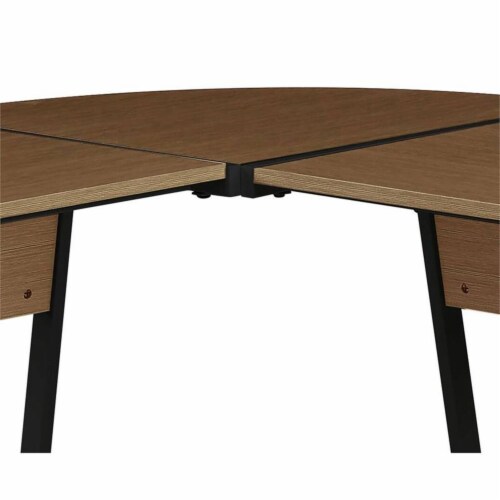 ACME Carver Wooden Top Computer Desk with Computer Holder in Black and Oak Perspective: bottom