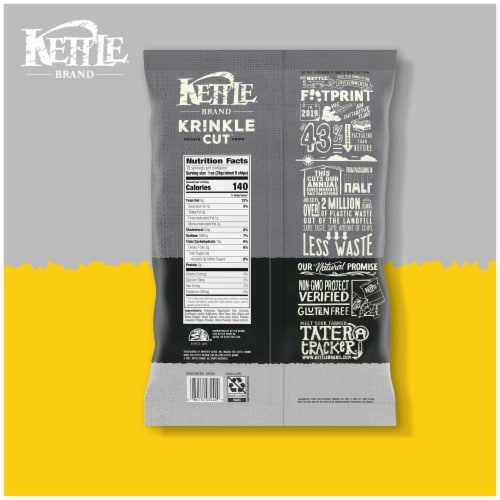 Kettle Brand Sea Salt and Fresh Ground Pepper Krinkle Cut Kettle Potato Chips Party Size Perspective: bottom