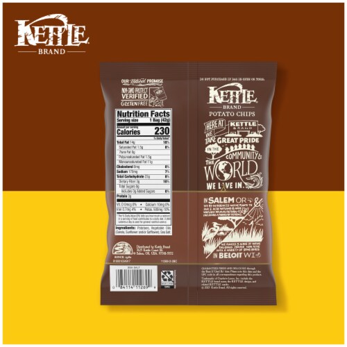 Kettle Brand® Potato Chips, Sea Salt Kettle Chips, Snack Bag 1.5 Oz Perspective: bottom