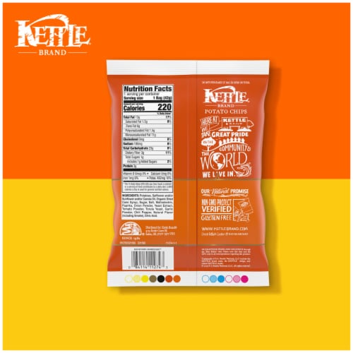 Kettle Brand Potato Chips Backyard Barbeque Kettle Chips Snack Bag Perspective: bottom
