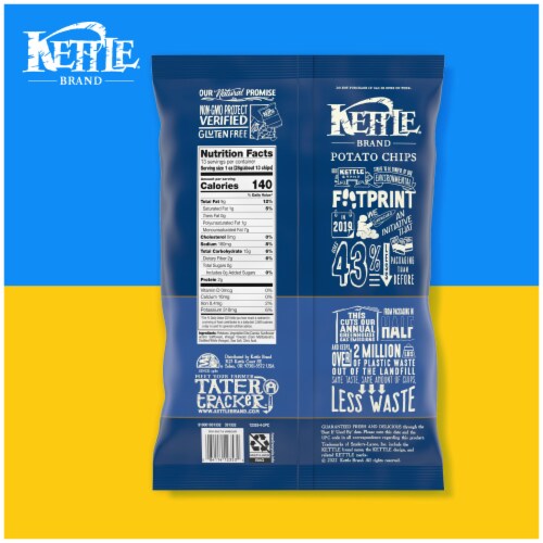 Kettle Brand Sea Salt and Vinegar Kettle Potato Chips Party Size Perspective: bottom