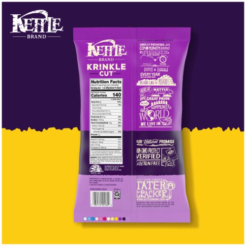 Kettle Brand Potato Chips Krinkle Cut Truffle Oil And Sea Salt Kettle Chips Perspective: bottom