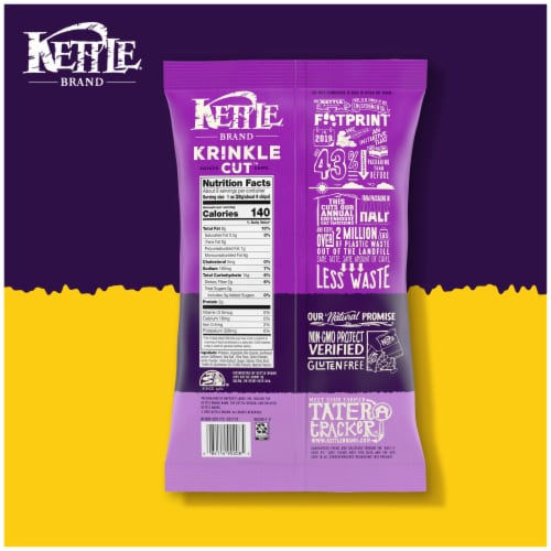 Kettle Brand Potato Chips Krinkle Cut Truffle Oil & Sea Salt Kettle Chips Perspective: bottom