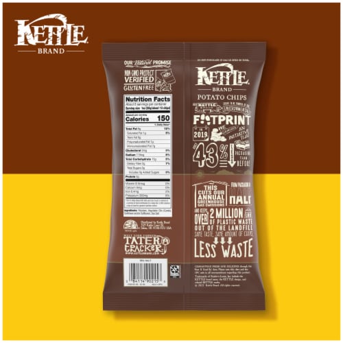 Kettle Brand Sea Salt Kettle Potato Chips Gluten-Free Non-Gmo Perspective: bottom