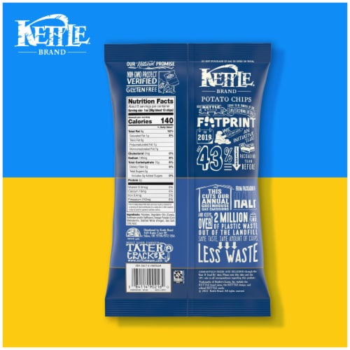 Kettle Brand Sea Salt And Vinegar Kettle Potato Chips Gluten-Free Non-Gmo Perspective: bottom