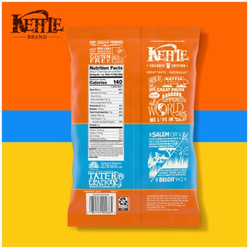 Kettle Brand Potato Chips Buffalo Bleu Flavored Kettle Chips Perspective: bottom