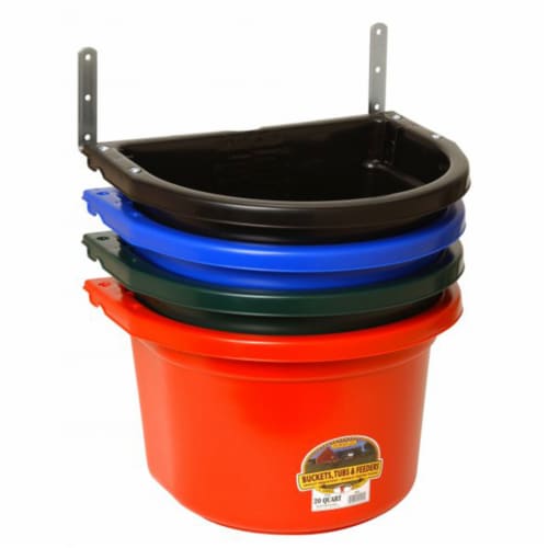 Little Giant FF11RED 20 Quart Durable Fence Feeder with Mounting Brackets, Red Perspective: bottom