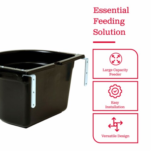 Little Giant 20 Quart Heavy Duty Mountable Plastic Fence Feeder Bucket, Black Perspective: bottom