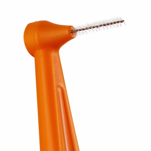 TEPE Interdental Brush Angle Cleaners - Dental Brushes Between Teeth 6 Pk, Orange .45mm Perspective: bottom