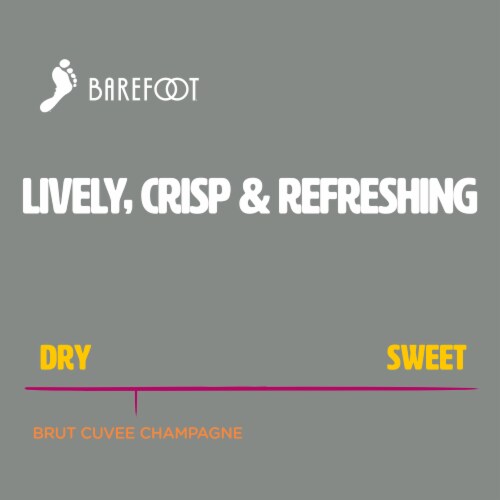 Barefoot® Bubbly Brut Cuvee Champagne Mini Sparkling White Wine Perspective: bottom