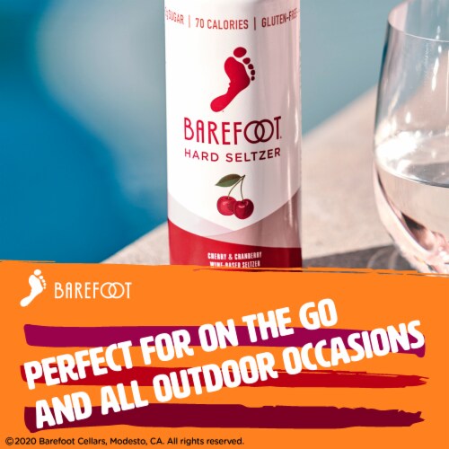 Barefoot Hard Seltzer Cherry and Cranberry Wine Cans Perspective: bottom