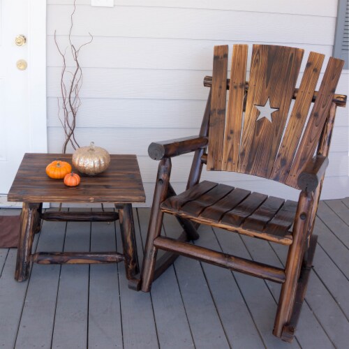 Leigh Country Char-Log Single Rocker with Star Cutout Perspective: bottom