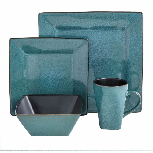 Gibson Elite Kiesling Dinnerware Set - Turquoise Perspective: bottom