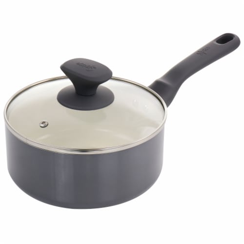 Spice by Tia Mowry Savory Saffron 7 -Piece Healthy Nonstick Ceramic Cookware Set - Grey Perspective: bottom