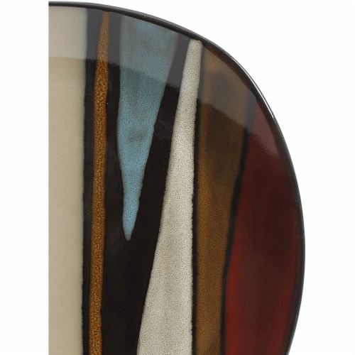 Gibson Elite 16 Piece Reactive Glaze Dinnerware Plates, Bowls, and Mugs, Red Perspective: bottom